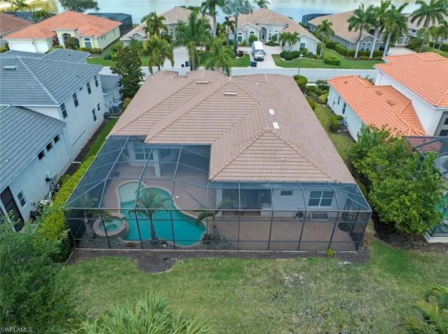 Aerial view of rear of home