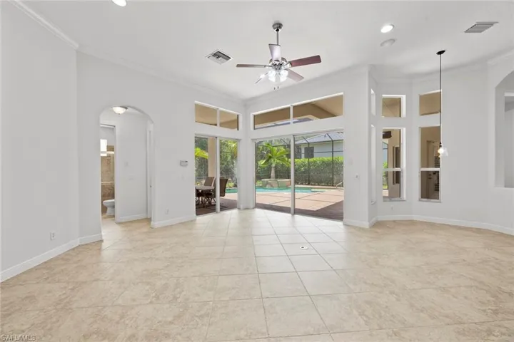 Family room has plenty of slider access to lanai