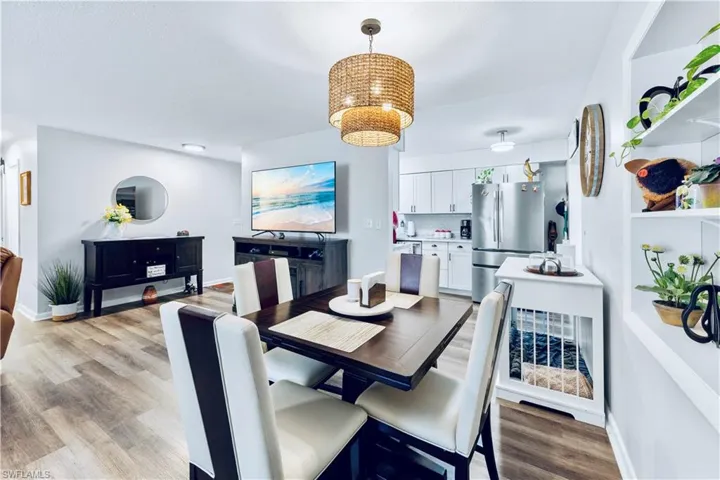 Dining room featuring light wood-type flooring