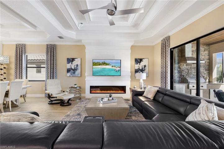 Living Room with Electric Fireplace