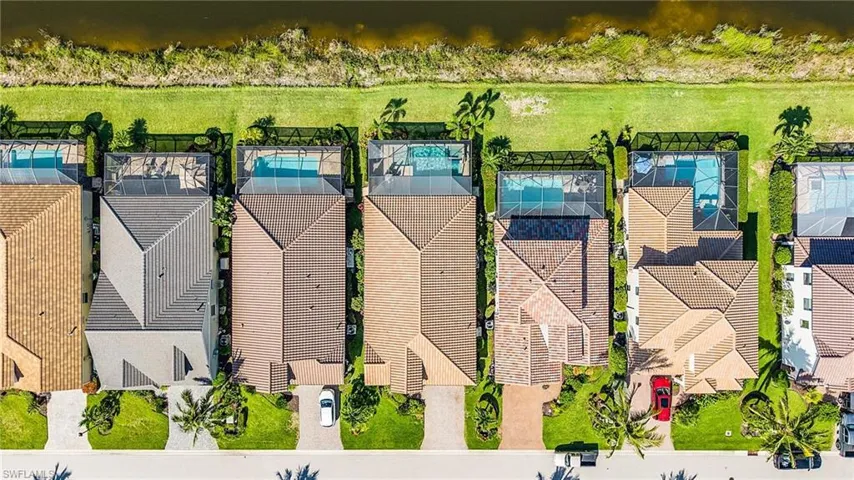 Drone / aerial view of a large body of water