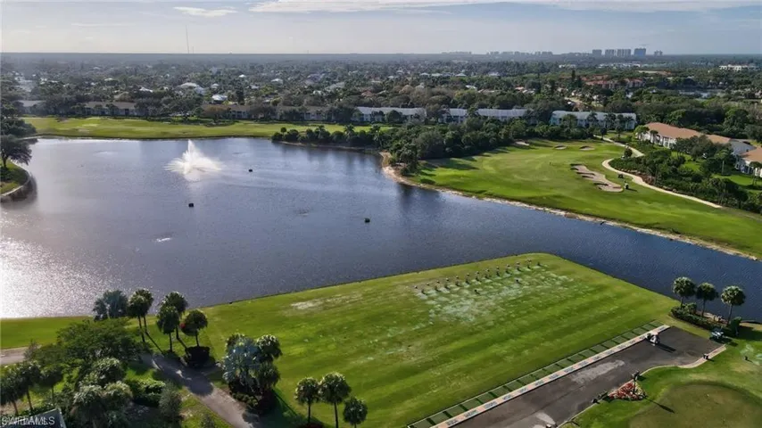 Expansive golf course and water feature