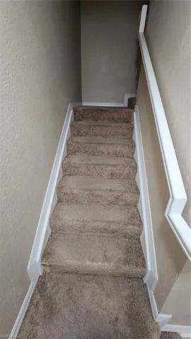 Staircase with carpet flooring