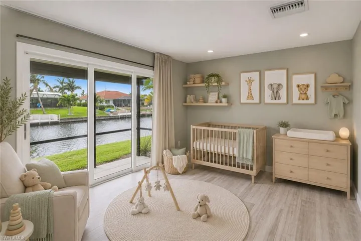 Versatile Bonus room off of primary suite virtually staged as nursery