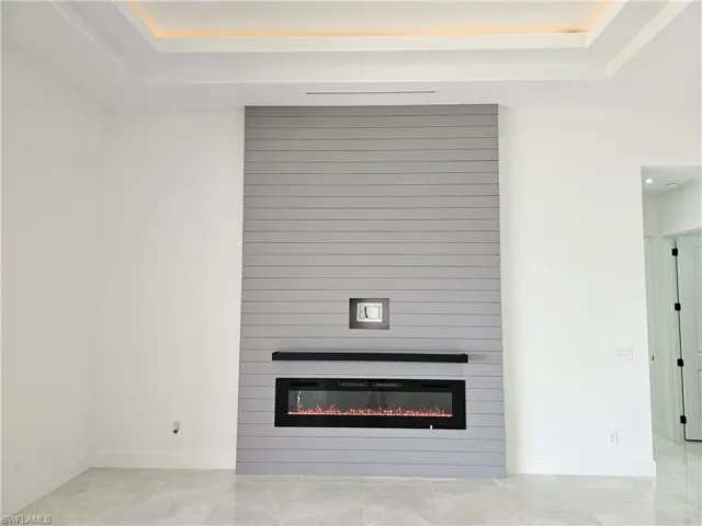 Decorative TV wall with electric fireplace