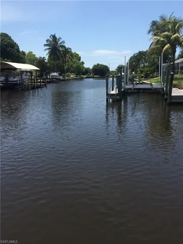 View down canal in front of home