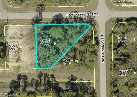 Aerial view of property's location featuring property boundaries highlighted