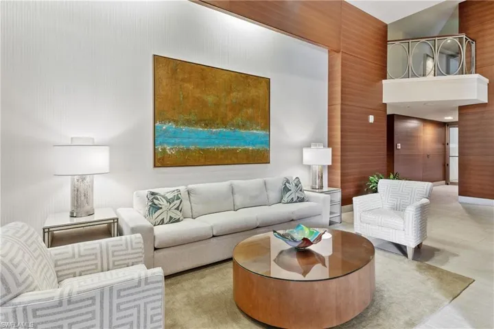 Living room with wooden walls