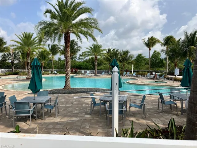 View of pool featuring a patio area