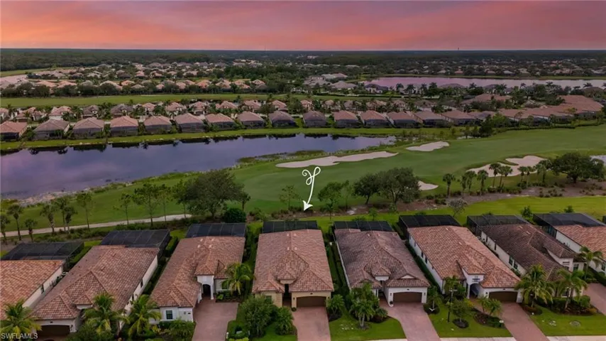 Sunset view of Golf Course and Lake