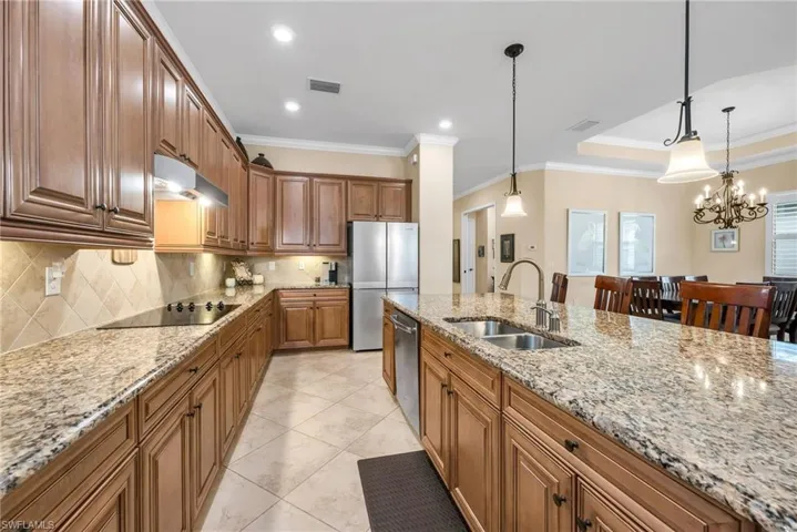 Kitchen Island and Stainless Steel Appliances