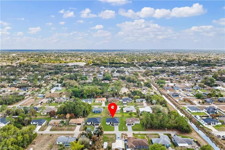 Aerial view of residential area