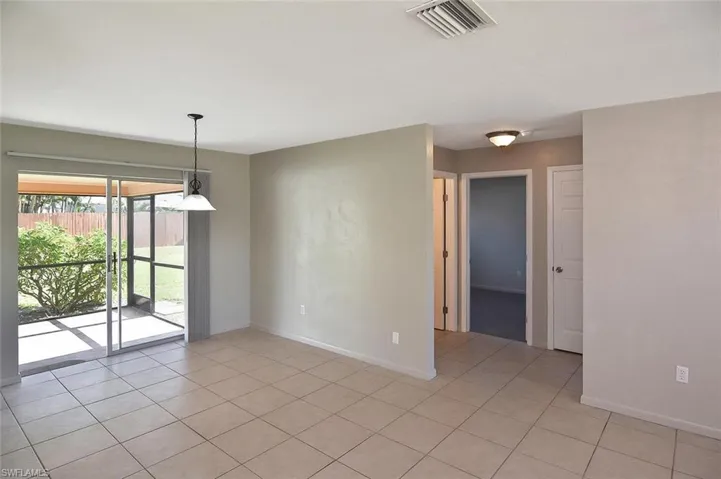 Tile floors in main part of home