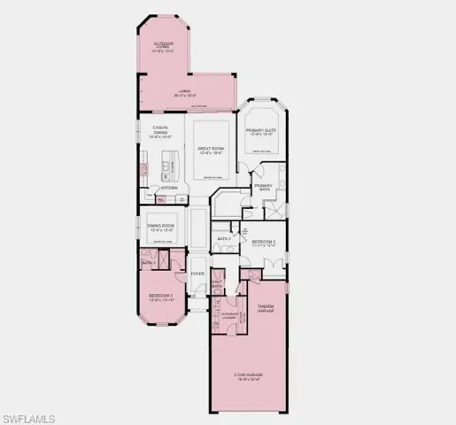 Structural options added include: Gourmet kitchen, secondary bedroom and full bathroom in place of flex, covered outdoor living, tandem garage, rough-in for outdoor kitchen and fireplace, and pool and spa prewire.