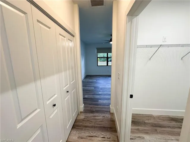 Master Hall, closet on left, walk-in closet on right