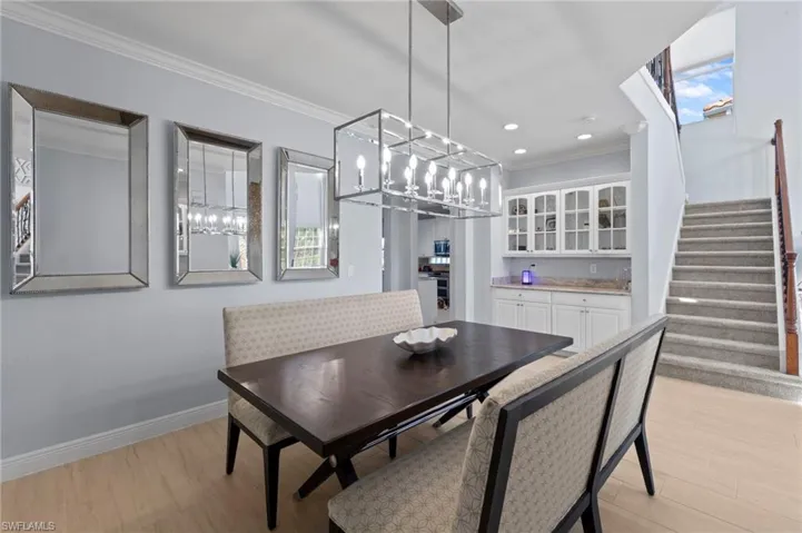 formal dining and stairs