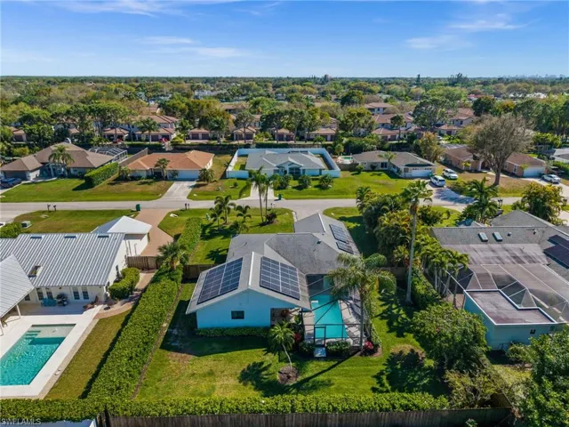 Aerial perspective of suburban area