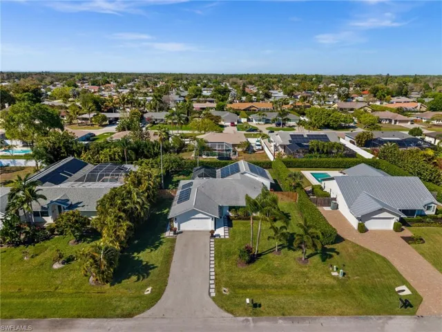 Aerial view of residential area