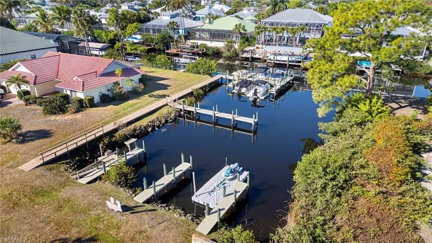 Drone / aerial view of a large body of water