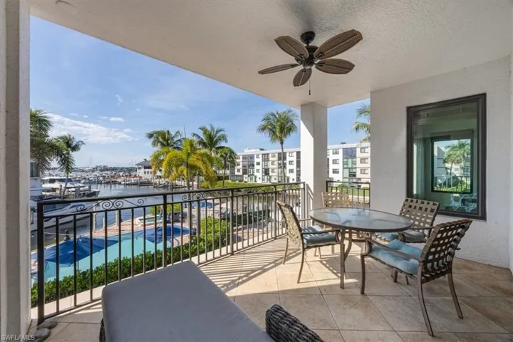Private lanai with Naples Bay view