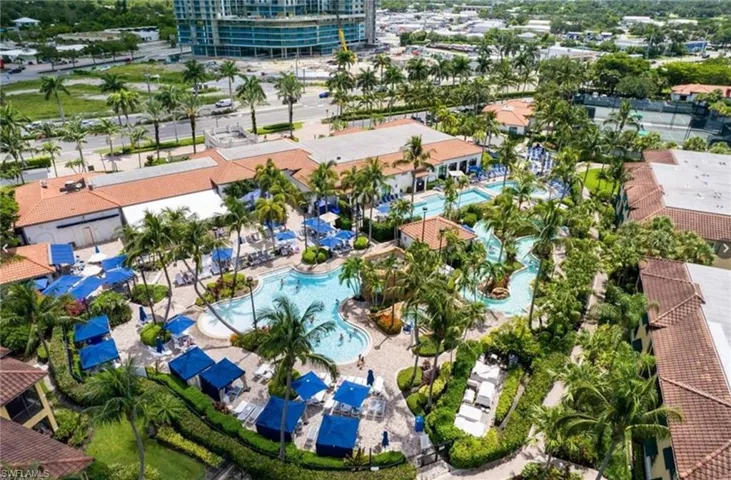 Drone/aerial view of The Naples Bay Club