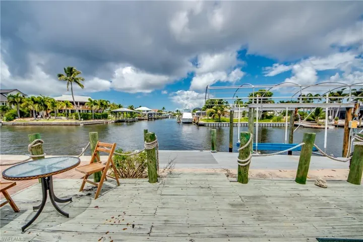 View of water feature featuring a boat dock