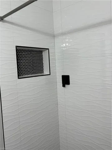 Interior details with a shower with door