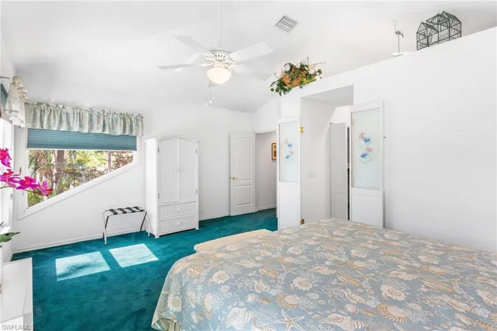 Can there really be two "primary" bedrooms? Yes! The second-floor primary suite has room for a king bedroom set plus sitting area, and plus south-exposure windows and vaulted ceiling for great light.