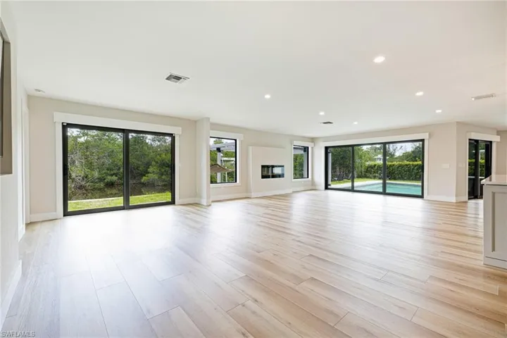 3 impact sliders in the living area leading out to the outdoor space