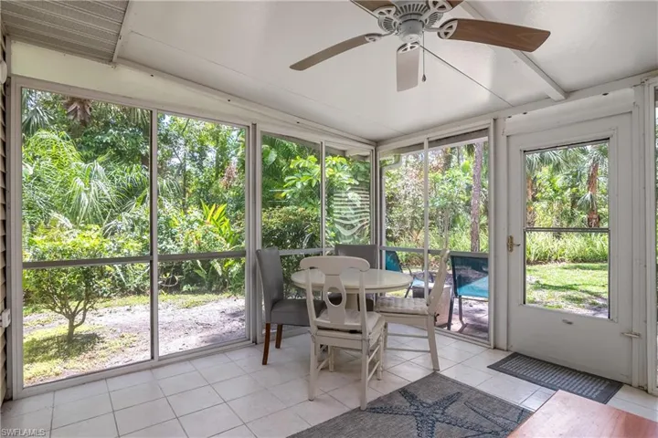 Screened in lanai with sliding windows makes this room perfect for year round enjoyment.