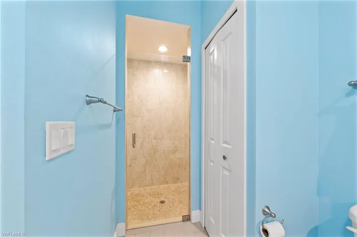 Bathroom with a stall shower
