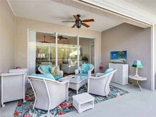 View of patio / terrace with a ceiling fan