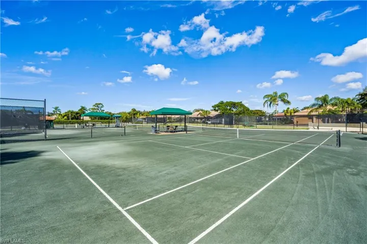 View of tennis court