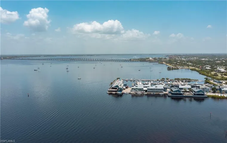 Bird's eye view of a nearby body of water