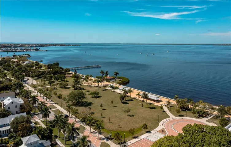 Drone / aerial view of a large body of water