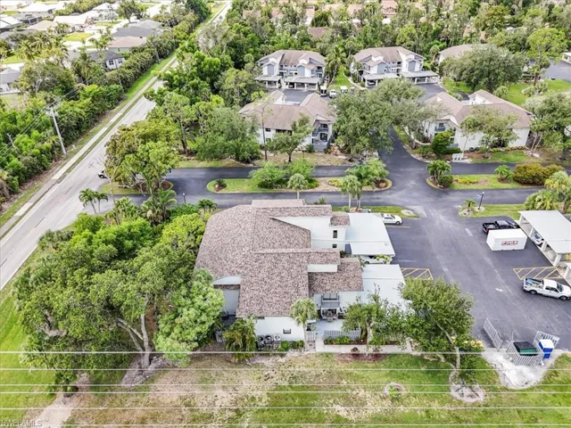 Aerial perspective of suburban area