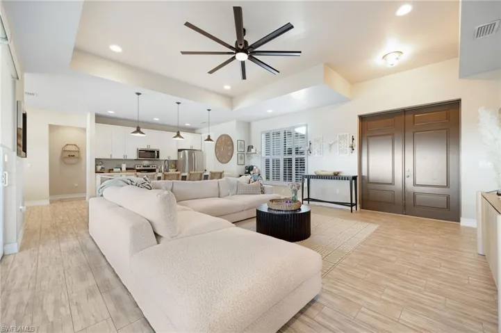 Living room with ceiling fan