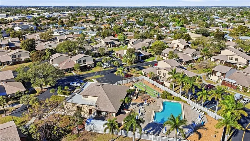 Aerial view of pool and clubhouse