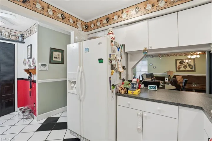 Kitchen with white cabinets