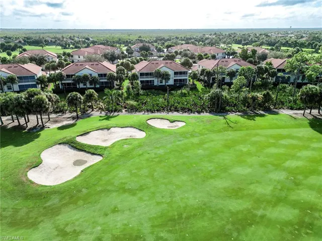 Aerial view looking over the 8th fairway