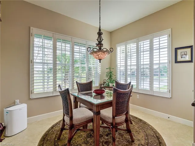 View of tiled dining area