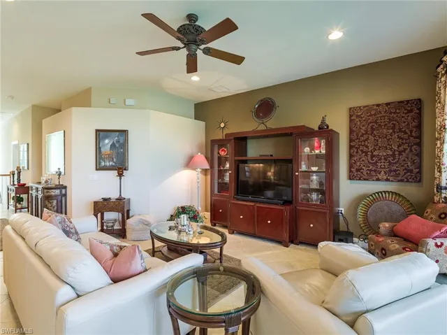 Living room with ceiling fan