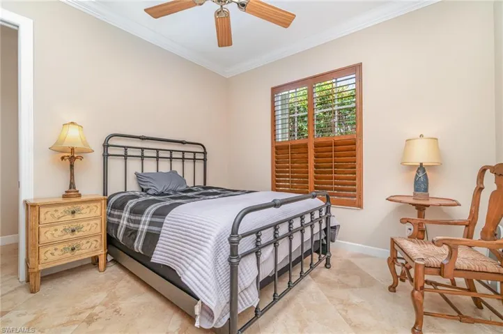 Bedroom with attached bathroom.