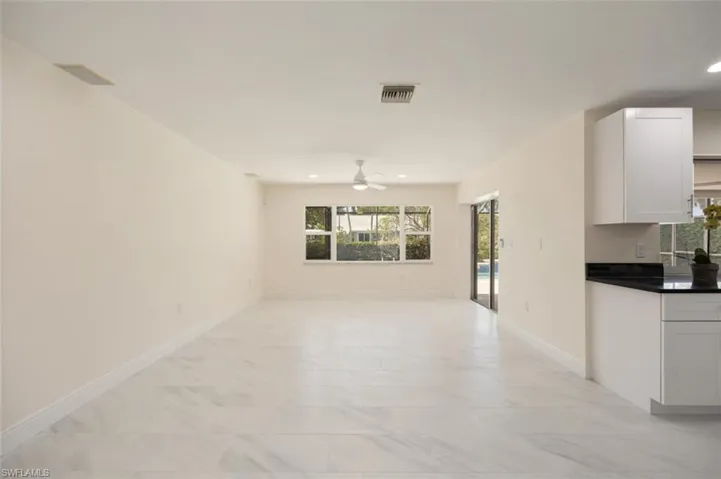 Kitchen opens to family room
