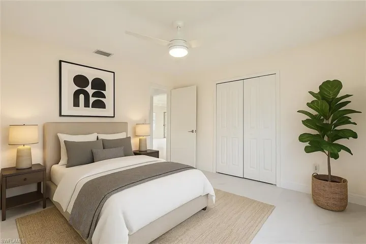 Spacious guest bedroom, 1 of 2 guest bedrooms (virtually staged)
