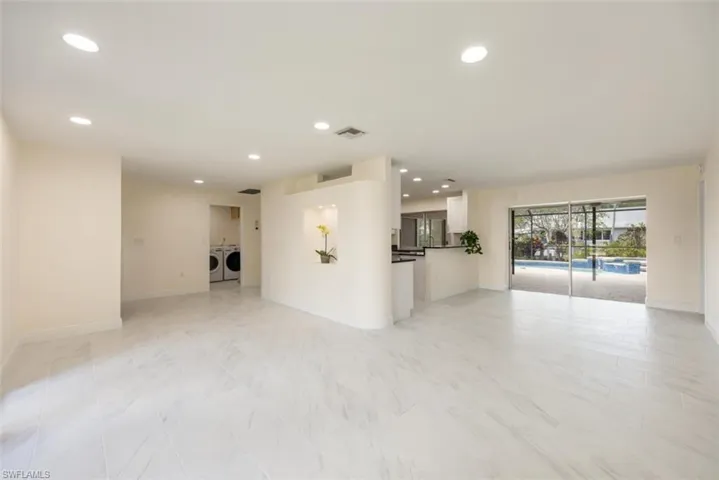 Open Living and dining rooms