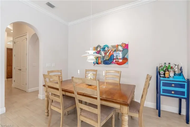 Dining room and crown molding