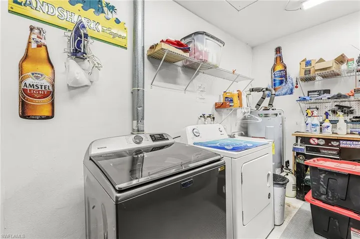 Laundry area in the oversized deep garage....no heat in the house