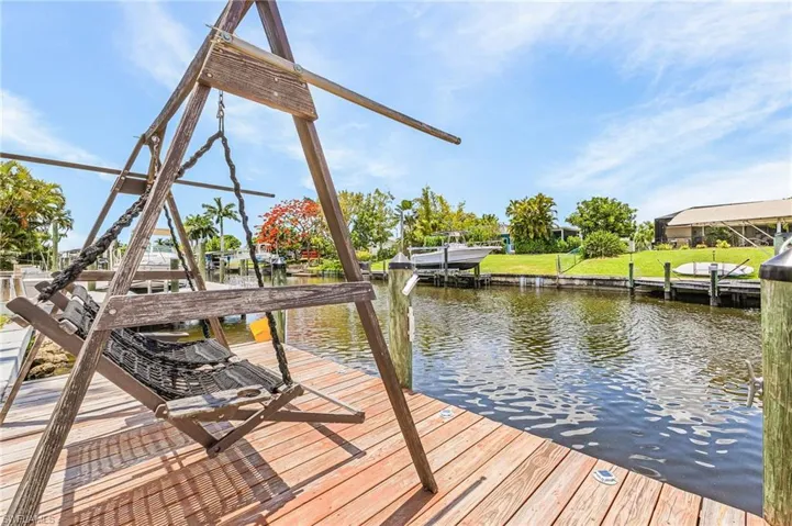 Wood dock for watching the sunset or fishing