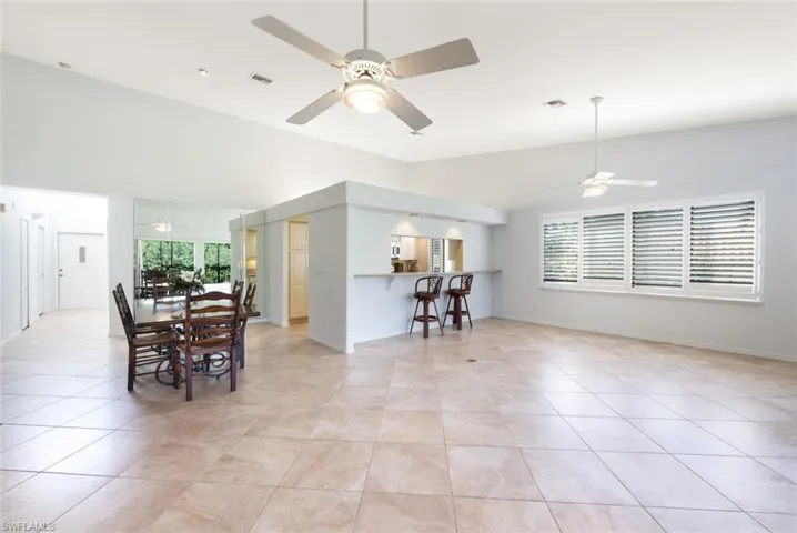 Volume Ceilings, Large Tile Flooring, Area Shown is approx 25'x 20'